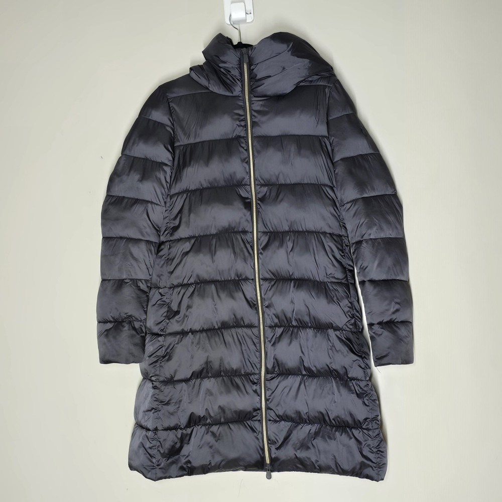 SAVE THE DUCK Ultra Light Jacket Womens 2 Medium Plumtech Puffer Coat Gray Parka